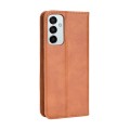 For Samsung Galaxy M13 4G / M23 5G Magnetic Buckle Retro Texture Leather Phone Case(Brown)