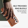 For Samsung Galaxy S23+ 5G Armor Ring Wallet Back Cover Phone Case(Brown)