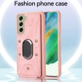 For Samsung Galaxy S21+ 5G Armor Ring Wallet Back Cover Phone Case(Pink)