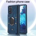 For Samsung Galaxy S20 Ultra Armor Ring Wallet Back Cover Phone Case(Blue)