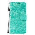 For Samsung Galaxy S23+ 5G Lace Flower Embossing Flip Leather Phone Case(Green)