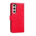 For Samsung Galaxy S23+ 5G Lace Flower Embossing Flip Leather Phone Case(Red)
