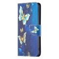 For Samsung Galaxy A24 4G Colored Drawing Leather Phone Case(Gold Butterfly)
