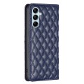 For Samsung Galaxy M14 5G Diamond Lattice Magnetic Leather Flip Phone Case(Blue)