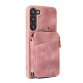 For Samsung Galaxy S23 5G Zipper Card Bag Back Cover Phone Case(Pink)