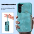 For Samsung Galaxy S23+ 5G Zipper Card Bag Back Cover Phone Case(Turquoise)