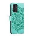 For Samsung Galaxy A14 4G Sun Mandala Embossing Pattern Phone Leather Case(Green)
