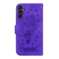 For Samsung Galaxy A24 4G Butterfly Rose Embossed Leather Phone Case(Purple)