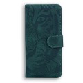 For Samsung Galaxy A24 4G Tiger Embossing Pattern Flip Leather Phone Case(Green)