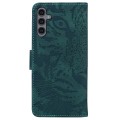 For Samsung Galaxy A24 4G Tiger Embossing Pattern Flip Leather Phone Case(Green)