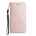 For Samsung Galaxy A24 4G Carbon Fiber Texture Magnetic Flip Leather Phone Case(Rose Gold)