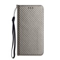 For Xiaomi Redmi Note 12 4G Global Carbon Fiber Texture Magnetic Flip Leather Phone Case(Grey)