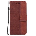 For Samsung Galaxy A24 4G Geometric Embossed Leather Phone Case(Brown)