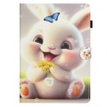 For Samsung Galaxy Tab A 10.1 2019 T510/T515 Coloured Drawing Stitching Leather Tablet Case(Rabbit)