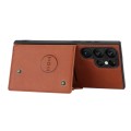 For Samsung Galaxy S23 Ultra 5G Double Buckle Magnetic Phone Case(Brown)