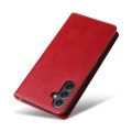For Samsung Galaxy A34 5G Fierre Shann PU Genuine Leather Texture Leather Phone Case(Red)