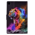 For Samsung Galaxy Tab S6 Lite P610 Coloured Drawing Smart Leather Tablet Case(Tiger)