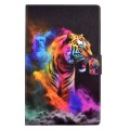 For Samsung Galaxy Tab A 10.1 2016 T580 Coloured Drawing Smart Leather Tablet Case(Tiger)