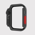 For Apple Watch Series 8 & 7 41mm Film PC Watch Case with Detachable Button(Black)