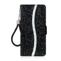 For Samsung Galaxy A24 4G Glitter Powder Filp Leather Phone Case(Black)
