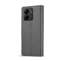 For Xiaomi Redmi 13C 4G/5G/Poco C65 LC.IMEEKE Calf Texture Leather Phone Case(Grey)