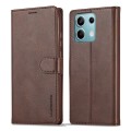 For Xiaomi Redmi Note 13 5G LC.IMEEKE Calf Texture Leather Phone Case(Coffee)