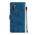 For Samsung Galaxy Note10 Pro / Note10 Pro 5G / Note10+ Skin-feel Embossed Leather Phone Case(Blue)