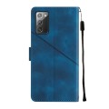 For Samsung Galaxy Note20 Skin-feel Embossed Leather Phone Case(Blue)