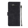 For Samsung Galaxy S8 Skin-feel Embossed Leather Phone Case(Black)