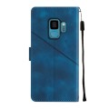 For Samsung Galaxy S9 Skin-feel Embossed Leather Phone Case(Blue)