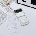 For Samsung Galaxy Z Flip4 5G PC Transparent Phone Case with Stereo Hidden Stand