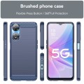 For OPPO A78 5G Brushed Texture Carbon Fiber TPU Phone Case(Blue)