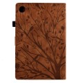 For Lenovo Tab M10 Plus 3rd Gen Fortune Tree Pressure Flower PU Tablet Case with Wake-up / Sleep Fun
