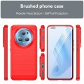 For Honor Magic5 Pro Brushed Texture Carbon Fiber TPU Phone Case(Red)