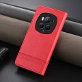 For Honor Magic6 Pro AZNS Magnetic Calf Texture Flip Leather Phone Case(Red)