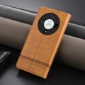 For Honor Magic6 Lite 5G/X9b AZNS Magnetic Calf Texture Flip Leather Phone Case(Light Brown)