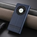 For Honor Magic6 Lite 5G/X9b AZNS Magnetic Calf Texture Flip Leather Phone Case(Dark Blue)