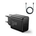 JOYROOM TCF06 Flash Series 20W USB-C/Type-C Single Port Charger Set, Specification:EU Plug(Black)
