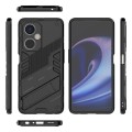 For OnePlus Nord CE 3 Punk Armor 2 in 1 PC + TPU Phone Case with Holder(Black)