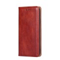 For Realme C55 4G Gloss Oil Solid Color Magnetic Leather Phone Case(Brown)