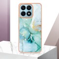 For Honor X8a Electroplating Marble Dual-side IMD Phone Case(Green 003)
