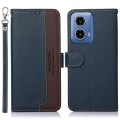 For Motorola Moto G34 KHAZNEH Litchi Texture Leather RFID Phone Case(Blue)