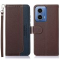 For Motorola Moto G34 KHAZNEH Litchi Texture Leather RFID Phone Case(Brown)