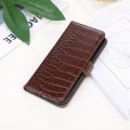 For Motorola Moto G34 Crocodile Top Layer Cowhide Leather Phone Case(Brown)