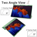 For Samsung Galaxy Tab S8 Ultra Acrylic 3-folding Smart Leather Tablet Case(Green)