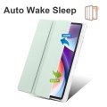 For Lenovo Tab M11 / Xiaoxin Pad 11 2024 3-fold Clear TPU Leather Tablet Case with Pen Slot(Light Gr