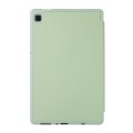 For Samsung Galaxy Tab A7 Lite Solid Color 3-folding Leather Tablet Case(Matcha Green)