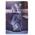 For Lenovo Tab P11 Gen 2 Colored Drawing Horizontal Flip Tablet Leather Case(Cat and Tiger)