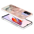 For Xiaomi Redmi 12C/11A 4G Global Electroplating Marble Dual-side IMD Phone Case(Rose Gold 015)