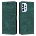 For Samsung Galaxy A52 5G&4G / A52s 5G Skin Feel Stripe Pattern Leather Phone Case with Lanyard(Gree